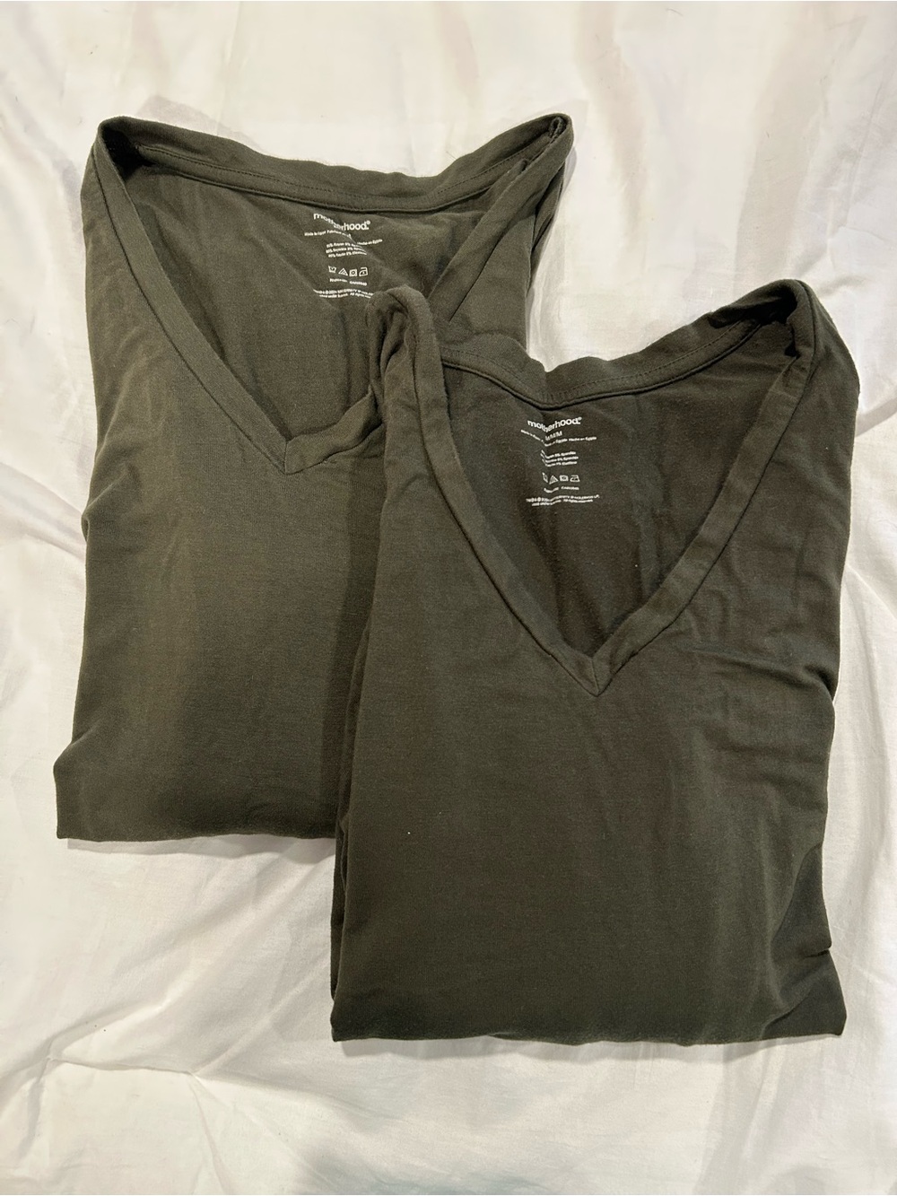 Motherhood Olive V-Neck Maternity long sleeve Tee - Dark Olive